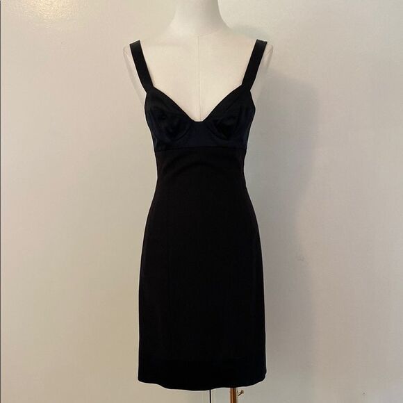 Rebecca Taylor Black Wool and Lastol Bustier Style Dress Size 2 - Picture 2 of 15
